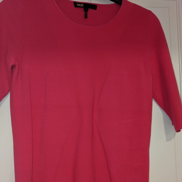 Maje hot pink knit sweater - Picture 4 of 6